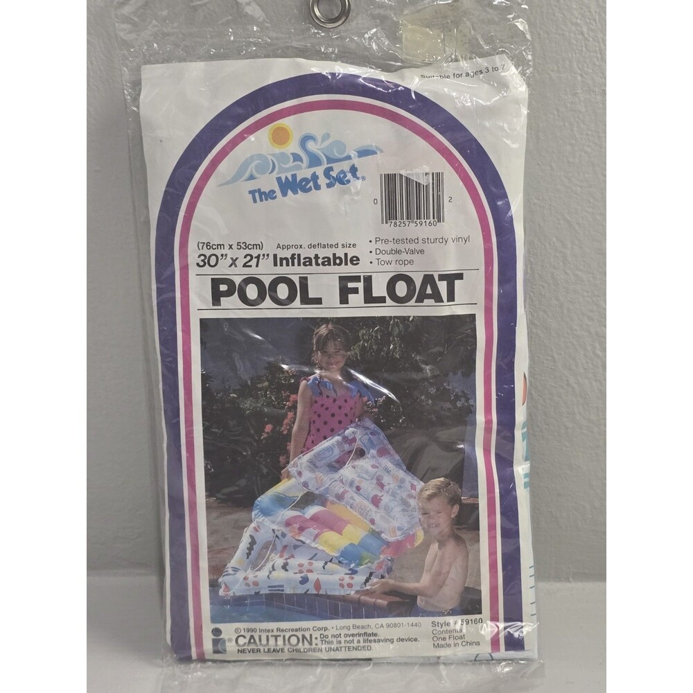 Vintage Intex Inflatable Raft The Wet Set  Pool Float 30" x 21" #59160 New Stock